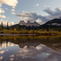 Mountains reflecting